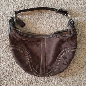 Coach Brown Signature Canvas Hobo Bag